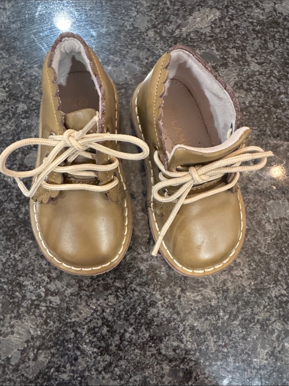 L'Amour Kids Lace-Up Dress Shoes in Chocolate Brown